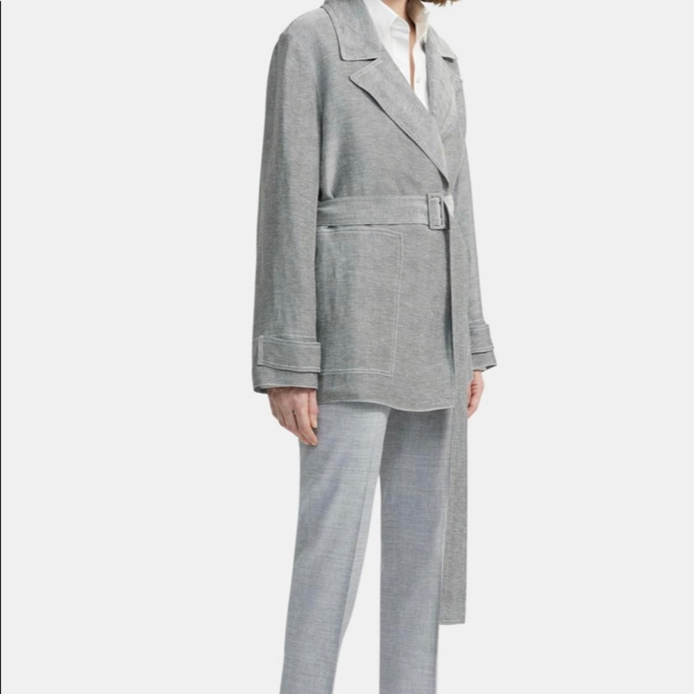 NWT Theory Linen Twill Short Trench